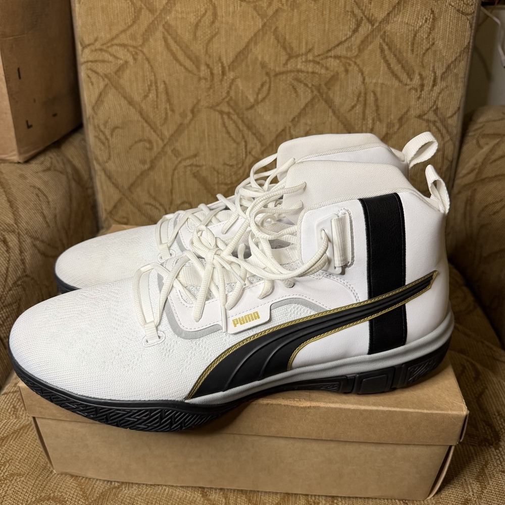Puma Legacy 68 Men's Basketball Shoes Mid High Top 193512-01 Men's 17 Excellent!